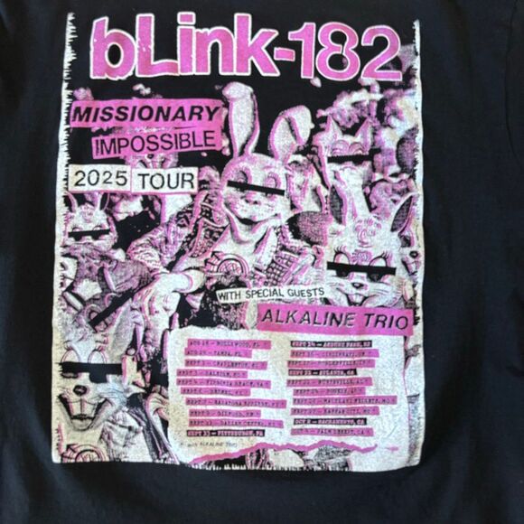 Blink 182 Missionary Impossible 2025 Black Tour Shirt Size XL Pop Punk Rock Emo - Picture 5 of 5